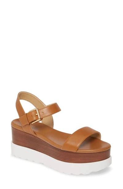 michael michael kors women's marlon strappy flatform sandals|Michael Kors genuine leather flats.